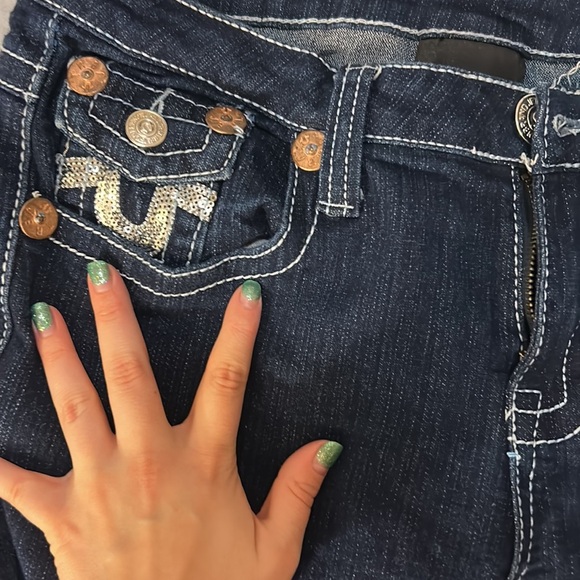 True Religion Dark Blue Flare Jeans - Picture 3 of 13